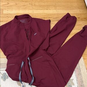 FIGS Burgundy Scrub Jumpsuit size smal